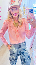 Pastel Pink Lace Trim Cardigan