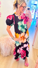 Black Flower Mix Maxi Dress