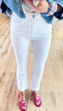 Flying Monkey Optic White High Rise Crop Flare Jeans
