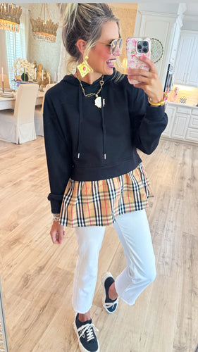 Black and Taupe Mix Hoodie