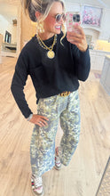 Black Ribbed Long Sleeve Drop Shoulder Top