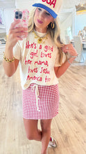 Red Gingham Drawstring Waist Skirt