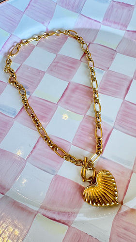 Gold Shell Heart Necklace