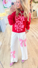 White and Pink Bow Patch Pants