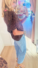 THML Leopard Print Colorblock Top