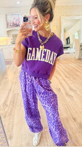 Purple Leopard Joggers