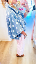Denim Polka Dot Cape Jacket