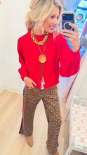 Cropped Red Knit Sweater