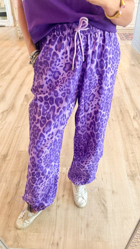 Purple Leopard Joggers