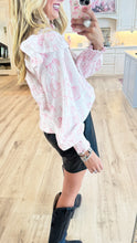 Pink Western Toile Button Up Top