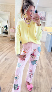 Butter Yellow Knit Sweater Cardigan