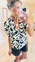 THML Off White Printed Zip Up Top
