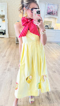 RESTOCK Yellow Heart Cut Out Midi Dress