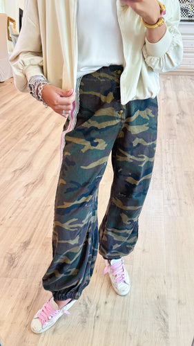 Camo Side Tape French Terry Knit Pants