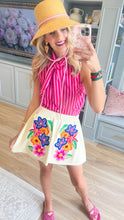 Queen of Sparkles Ivory Multi Embroidered Floral Skirt