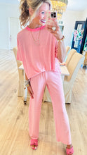 Bubblegum Pink Stripe Lounge Pant Set