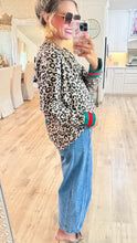 Red and Green Leopard Accent Top