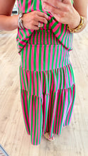 Pink and Green Maxi Skirt Set