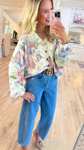 Cream Knitted Butterfly Sweater