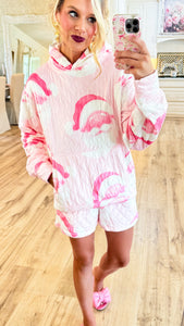Pink Santa Quilted Fleece Short Set