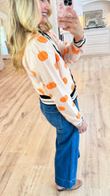 Oatmeal and Orange Pumpkin Knitted Cardigan