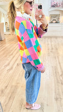 Pink Multi Color Checkered Sweater