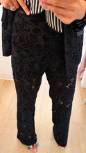 Black Velvet Floral Lace Suit Set