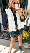 Cream Ruffle Trim Vest