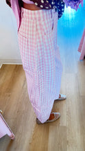 RESTOCK Light Pink Gingham Twill Barrel Pants