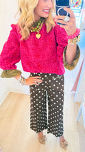Magenta Embossed Floral Pattern Top