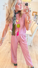 Blush Pink Metallic Pant Set