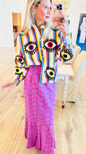 Queen of Sparkles Rainbow Striped Eye Top