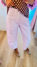 RESTOCK Light Pink Gingham Twill Barrel Pants