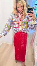 Queen of Sparkles Colorblock Santa Cardigan