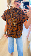 Brown Floral Print Top