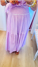 Purple Gingham Maxi Skirt