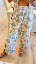 Oatmeal Floral Wide Leg Pant Set