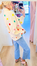 Cream and Rainbow Polka Dot Sweater