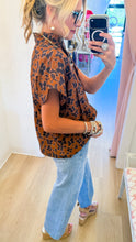 Brown Floral Print Top