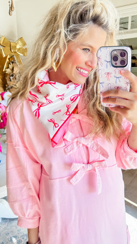 Pink and Red Bow Bandana Scarf
