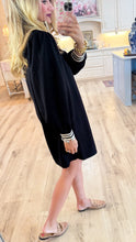 Black Stripe Contrast Detail Dress