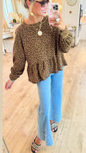 Brown Leopard Print Long Sleeve Top