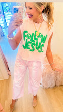 Pastel Pink Follow Jesus Muscle Tee