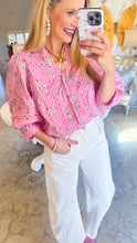 Pink Floral Striped Blouse