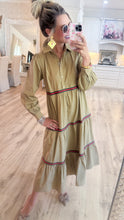 Taupe Tiered Long Sleeve Maxi Dress