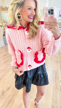 Pink and Red Santa Knit Cardigan
