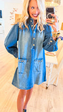 Denim Horse Bit Accent Midi Dress