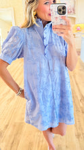 Periwinkle Floral Appliqué Mini Dress