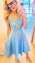 Fit & Flare Washed Denim Dress