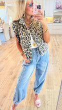 Leopard Ruffled Sleeveless Jacket